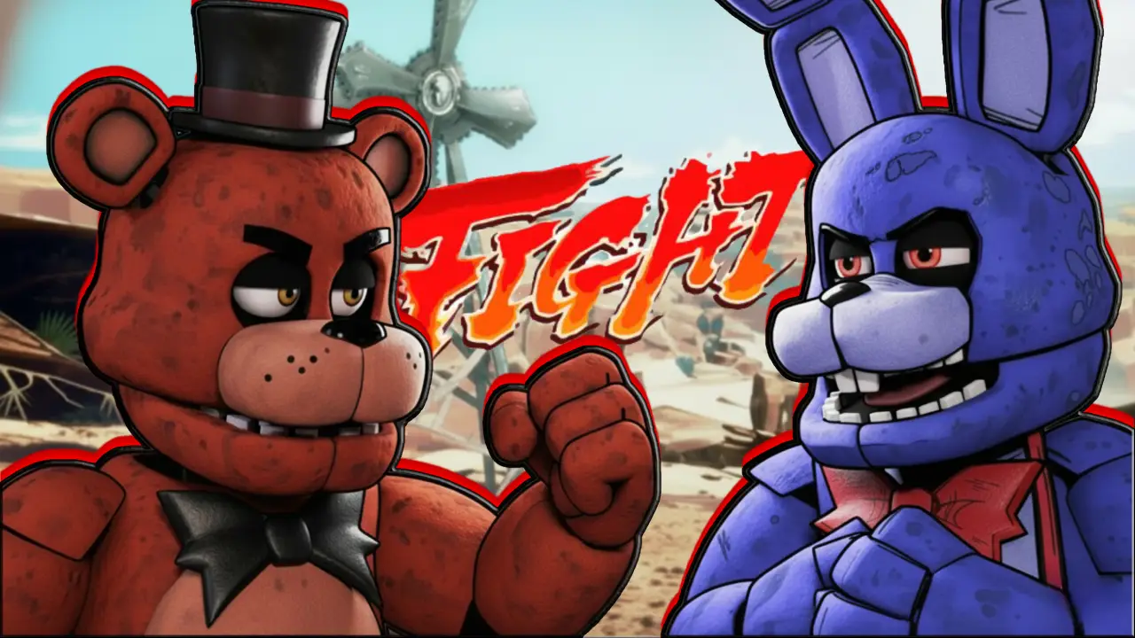 FNAF Fighting Game Cover - Freddy vs Foxy